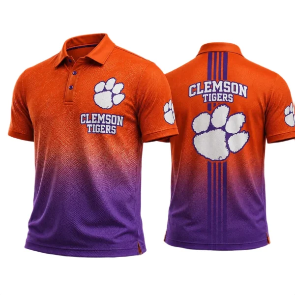 Clemson Tigers Polo Shirt Bottom Slit Button-up Shirts 2027 Limited