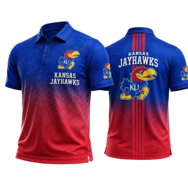 Kansas Jayhawks Polo Shirt Bottom Slit Button-up Shirts 2027 Limited