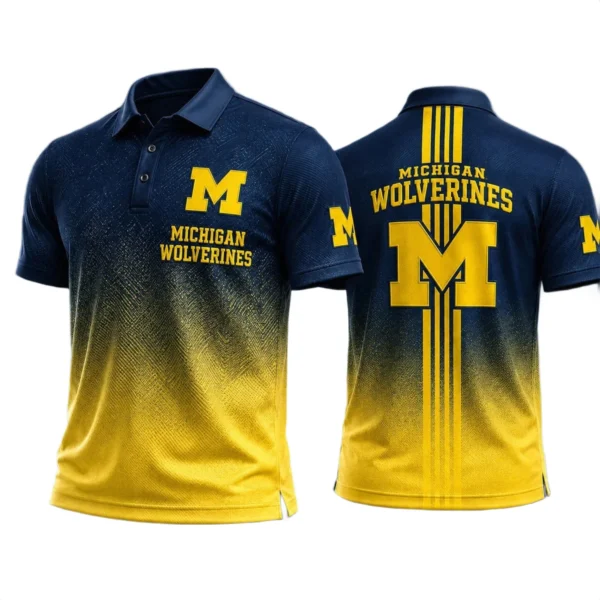 Michigan Wolverines Polo Shirt Bottom Slit Button-up Shirts 2027 Limited