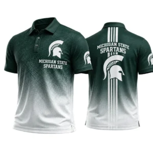 Michigan State Spartans Polo Shirt Bottom Slit Button-up Shirts 2027 Limited