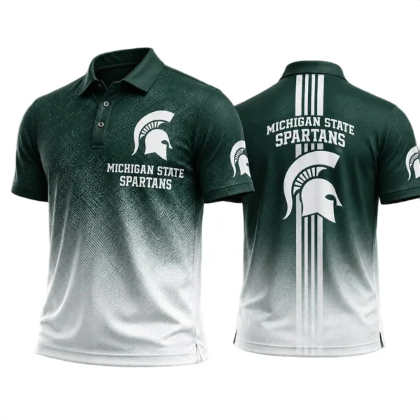 Michigan State Spartans Polo Shirt Bottom Slit Button-up Shirts 2027 Limited