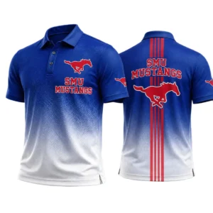SMU Mustangs Polo Shirt Bottom Slit Button-up Shirts 2027 Limited