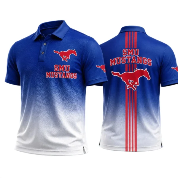 SMU Mustangs Polo Shirt Bottom Slit Button-up Shirts 2027 Limited