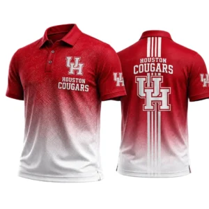 Houston Cougars Polo Shirt Bottom Slit Button-up Shirts 2027 Limited