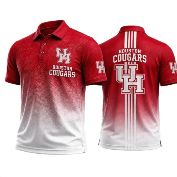 Houston Cougars Polo Shirt Bottom Slit Button-up Shirts 2027 Limited