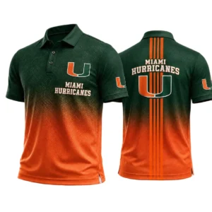 Miami Hurricanes Polo Shirt Bottom Slit Button-up Shirts 2027 Limited