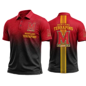 Maryland Terrapins Polo Shirt Bottom Slit Button-up Shirts 2027 Limited