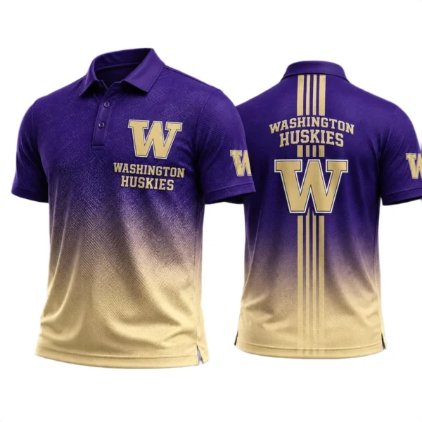 Washington Huskies Polo Shirt Bottom Slit Button-up Shirts 2027 Limited