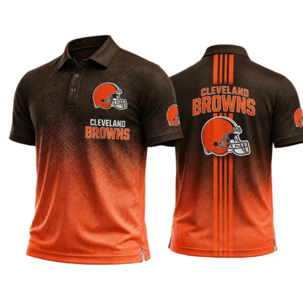 Cleveland Browns Men’s Button Short Sleeve Polo Bottom Slit New 2026 Limited