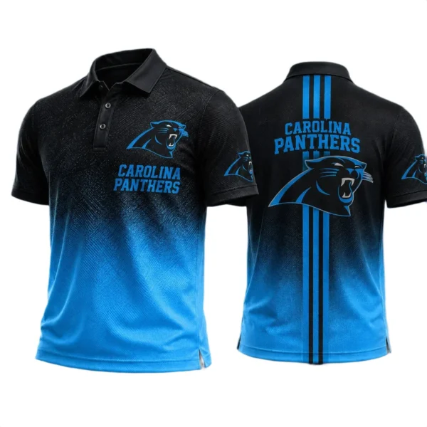 Carolina Panthers Polo Bottom Slit Mens Button Short Sleeve 2027 Limited