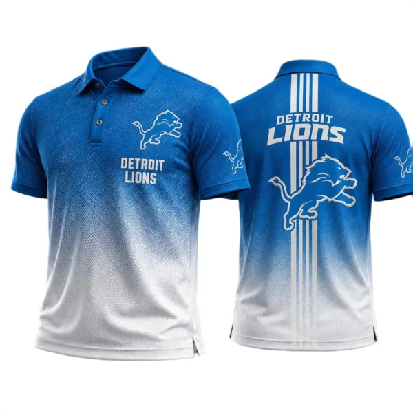 Detroit Lions Men’s Button Short Sleeve Polo Bottom Slit New 2026 Limited