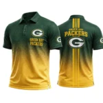 Green Bay Packers Men’s Button Short Sleeve Polo Bottom Slit New 2026 Limited