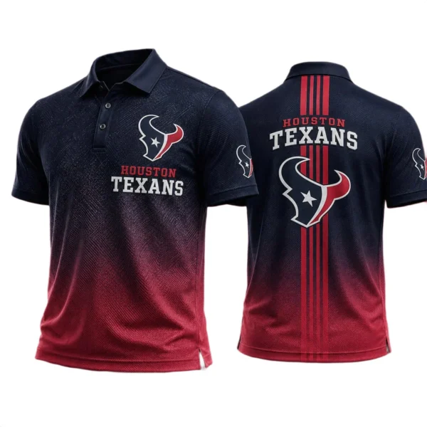 Houston Texans Men’s Button Short Sleeve Polo Bottom Slit New 2026 Limited