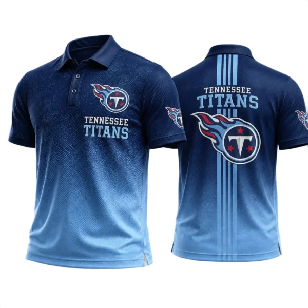 Tennessee Titans Polo Bottom Slit Mens Button Short Sleeve 2027 Limited