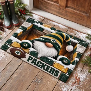 Green Bay Packers Premium Rubber Backed Coir Doormat Gift For Christmas