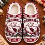 Arizona Cardinals Fluffy Plush House Slippers Unisex Gift For Christmas