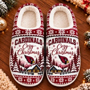 Arizona Cardinals Fluffy Plush House Slippers Unisex Gift For Christmas