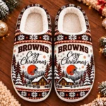Cleveland Browns Fluffy Plush House Slippers Unisex Gift For Christmas