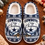 Dallas Cowboys Fluffy Plush House Slippers Unisex Gift For Christmas