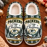 Green Bay Packers Fluffy Plush House Slippers Unisex Gift For Christmas