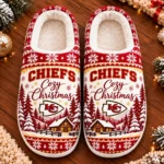 Kansas City Chiefs Fluffy Plush House Slippers Unisex Gift For Christmas