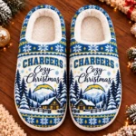 Los Angeles Chargers Fluffy Plush House Slippers Unisex Gift For Christmas