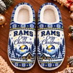 Los Angeles Rams Fluffy Plush House Slippers Unisex Gift For Christmas