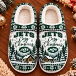 New York Jets Fluffy Plush House Slippers Unisex Gift For Christmas