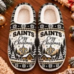 New Orleans Saints Fluffy Plush House Slippers Unisex Gift For Christmas