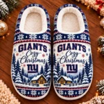 New York Giants Fluffy Plush House Slippers Unisex Gift For Christmas