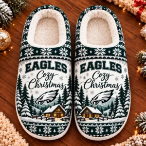 Philadelphia Eagles Fluffy Plush House Slippers Unisex Gift For Christmas