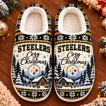 Pittsburgh Steelers Fluffy Plush House Slippers Unisex Gift For Christmas