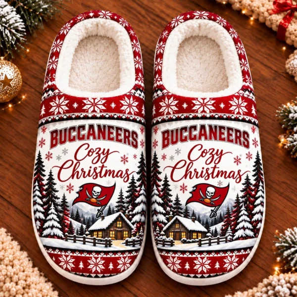 Tampa Bay Buccaneers Fluffy Plush House Slippers Unisex Gift For Christmas
