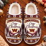 Washington Commanders Fluffy Plush House Slippers Unisex Gift For Christmas