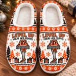 Cincinnati Bengals House Slippers Fluffy Plush Unisex Limited Gift For Christmas