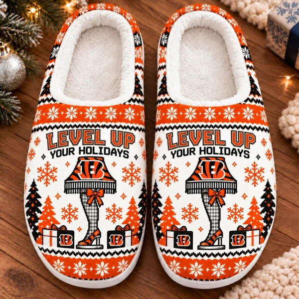Cincinnati Bengals House Slippers Fluffy Plush Unisex Limited Gift For Christmas