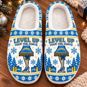 Los Angeles Chargers Fluffy Plush House Slippers Unisex 2026 Gift For Christmas