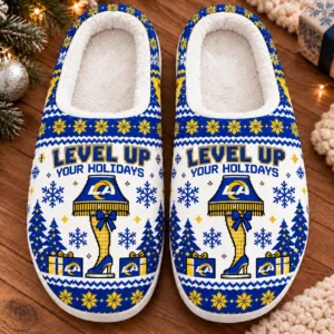 Los Angeles Rams Fluffy Plush House Slippers Unisex 2026 Gift For Christmas