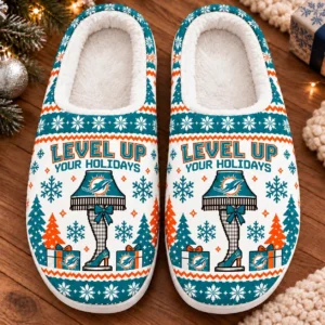 Miami Dolphins Fluffy Plush House Slippers Unisex 2026 Gift For Christmas