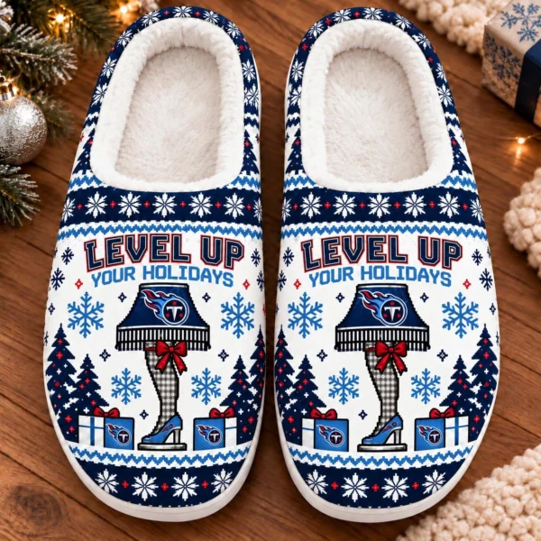 Tennessee Titans House Slippers Fluffy Plush Unisex Limited Gift For Christmas