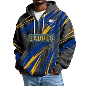 Buffalo Sabres Men Hoodie Quarter Zip Waffle Knit 2026 Limited