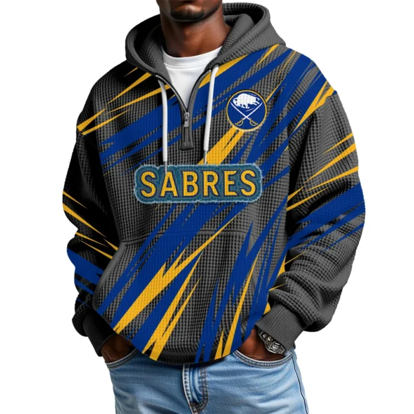 Buffalo Sabres Men Hoodie Quarter Zip Waffle Knit 2026 Limited