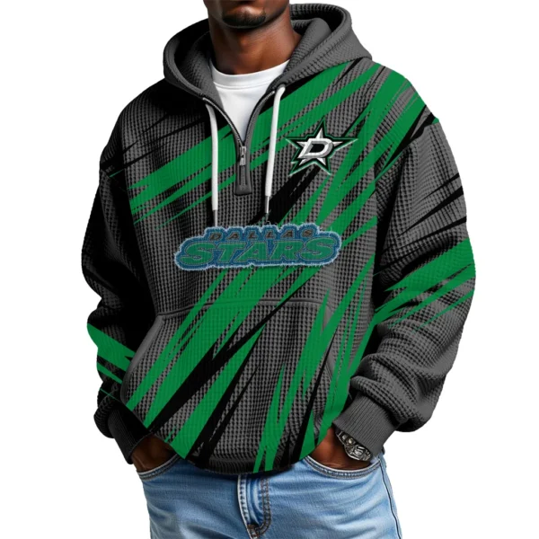 Dallas Stars Men Hoodie Quarter Zip Waffle Knit 2026 Limited