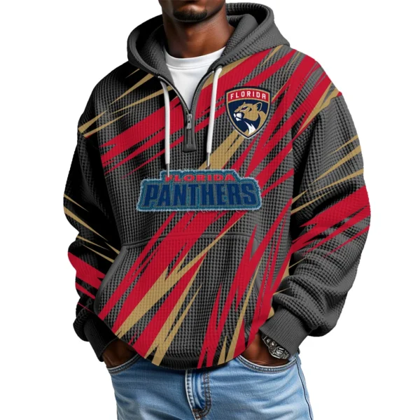 Florida Panthers Men Hoodie Quarter Zip Waffle Knit 2026 Limited
