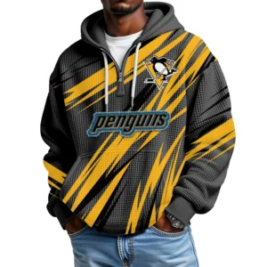 Pittsburgh Penguins Men Hoodie Quarter Zip Waffle Knit 2026 Limited