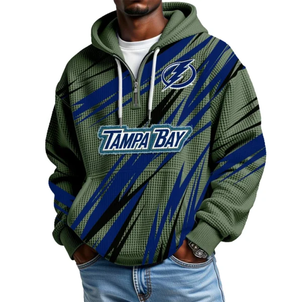Tampa Bay Lightning Men Hoodie Quarter Zip Waffle Knit 2026 Limited