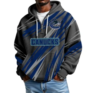 Vancouver Canucks Men Hoodie Quarter Zip Waffle Knit 2026 Limited