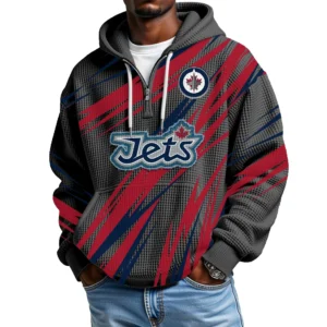 Winnipeg Jets Men Hoodie Quarter Zip Waffle Knit 2026 Limited