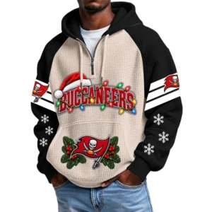 Tampa Bay Buccaneers Men's Waffle Knit Hoodie Quarter Zip New 2026 Gift For Christmas