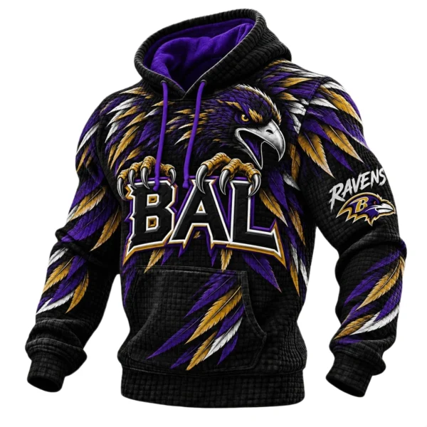 Baltimore Ravens Men's Waffle Knit Pullover Hoodie 2026 Limited
